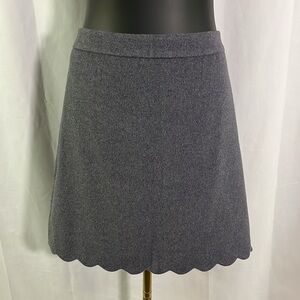 LOFT Outlet Periwinkle Scalloped Hem Wool Blend Mini Skirt